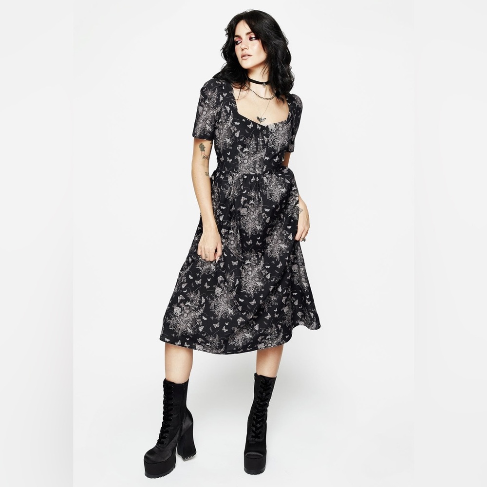 NWT Disturbia Thalia Button Front Midi Dress US 2 / UK 6